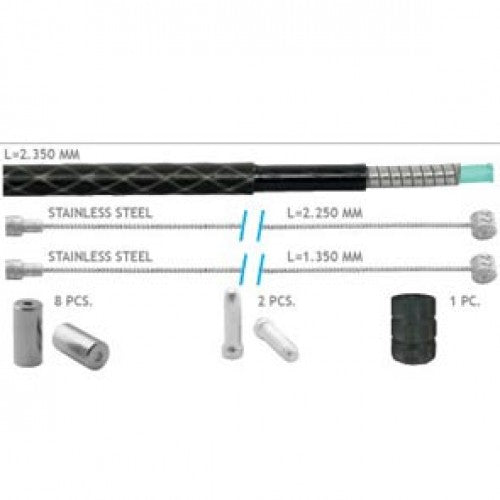 Elvedes 6488B ATB/Race cablekit rem spiraal/rvs carbon color