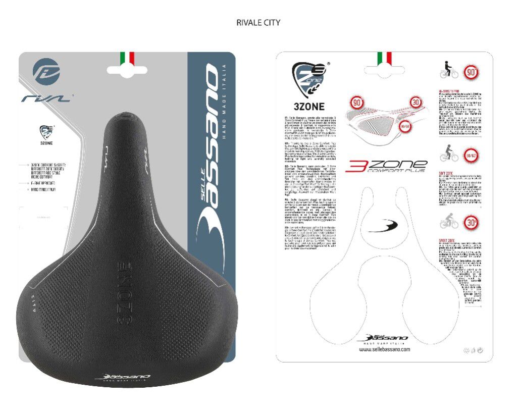 Selle Bassano zadel Rivale 3zone City unisex (kaart)