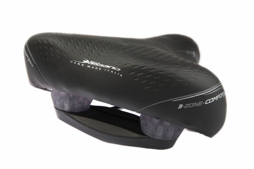 Selle Bassano zadel Volare Big City 3 Zone Comfort + elastomeer zwart (grote kaart)