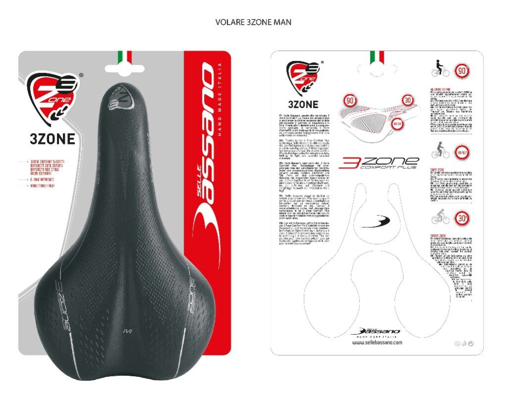 Selle Bassano zadel Volare M zwart X33 heren (kaart)