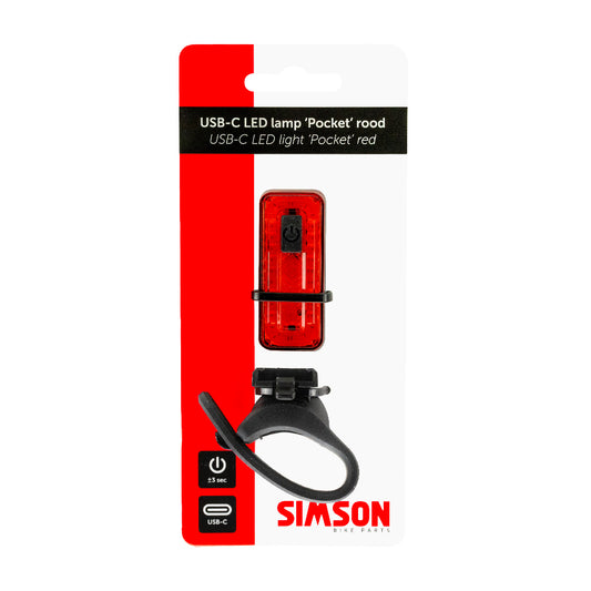 Simson 022032 USB-C LED lamp 'Pocket' rood