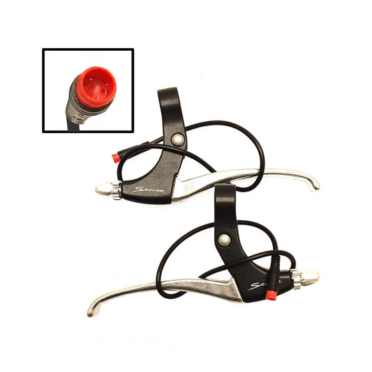 Saccon LEBK74A5P05 remgreep set E-Bike met remonderbreker zwart/zilver