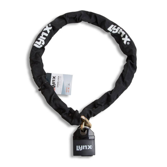 Lynx kettingslot black 10 mm. x 120 cm. met hangslot