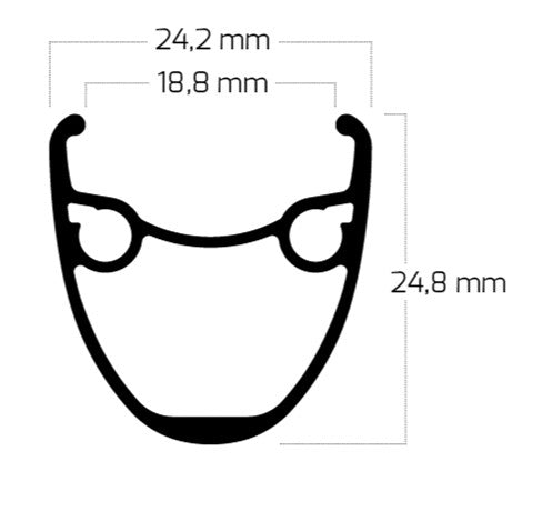 Velg 28' - 14 DP19 28'-622 zwart disc 32 gaats
