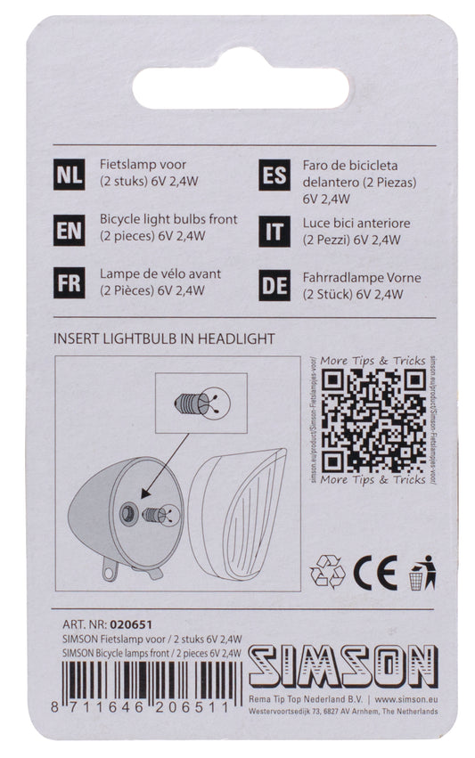 Simson 020651 fietslampje voor (2)