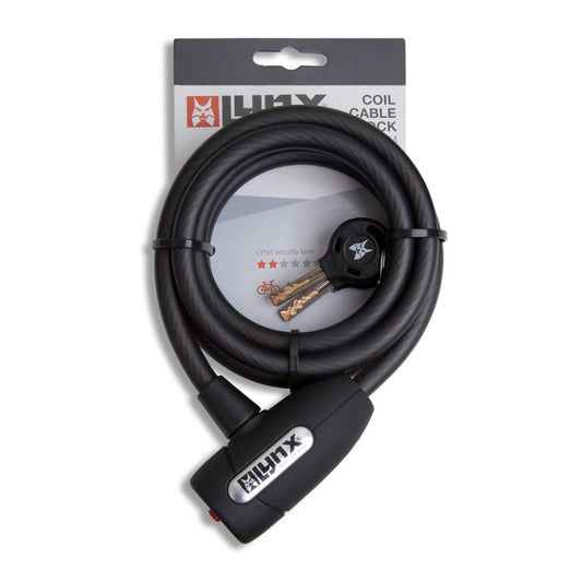 Lynx spiraalkabelslot smoke 10 mm. x 150 cm.