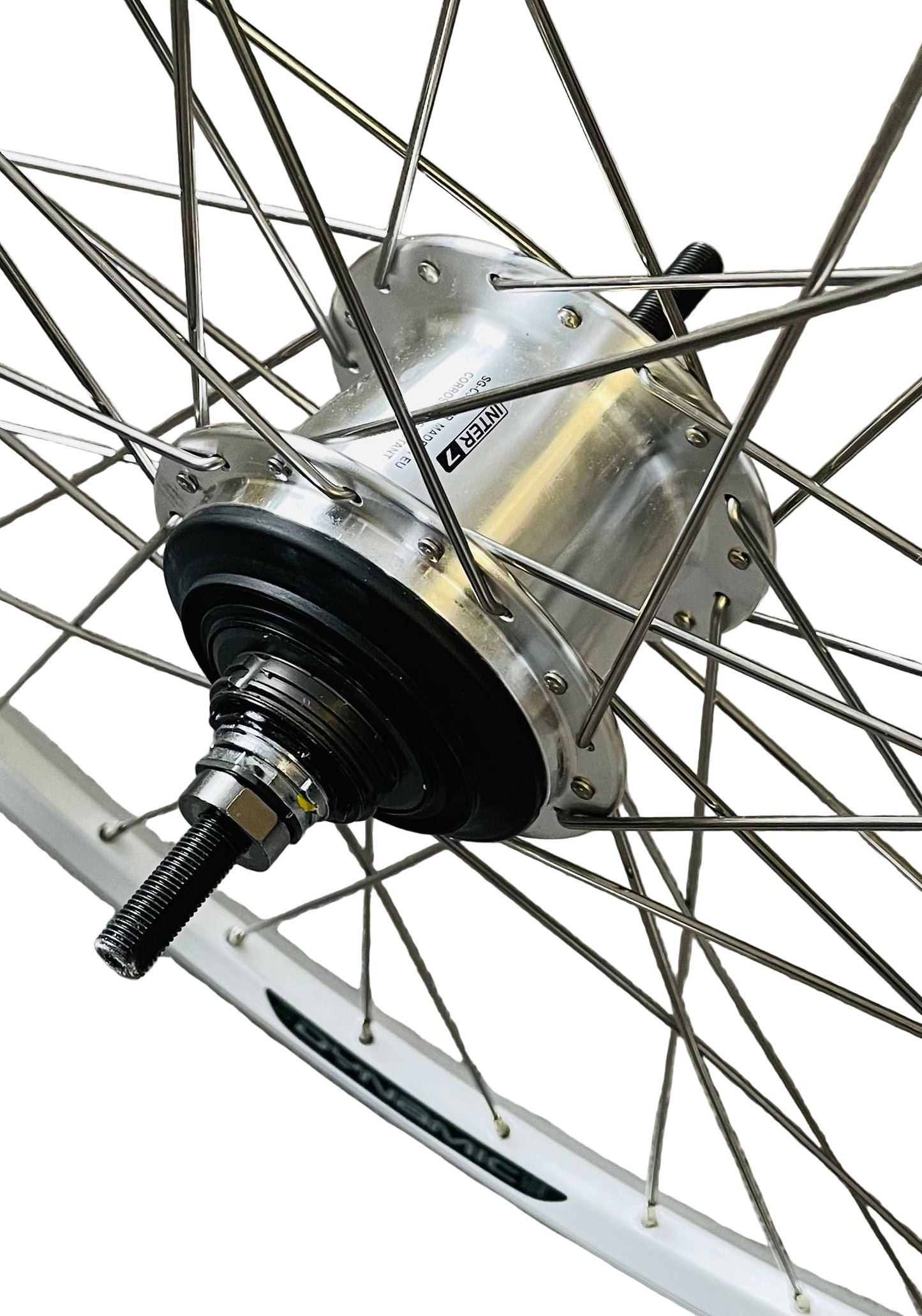 Achterwiel 28" - 622 Dynamic alu zilver RVS spaken Nexus 7 RB