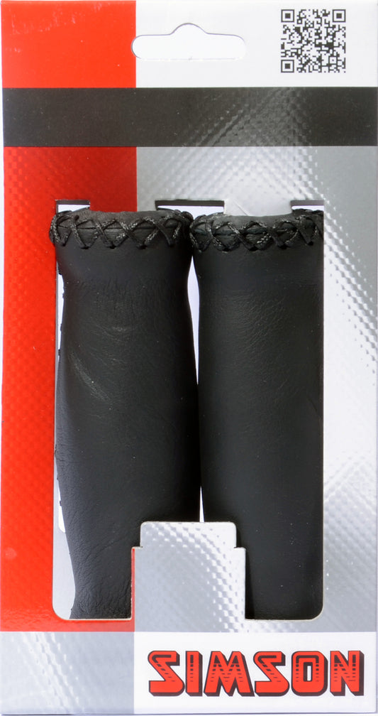 Simson 020472 handvatten leder zwart lang/lang