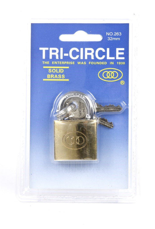 Tri-Circle hangslot Square 32 mm. messing No. 263