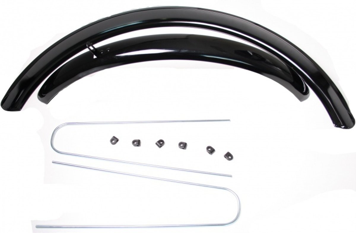 Spatbord set ATB met stangen cpl. zwart 26"