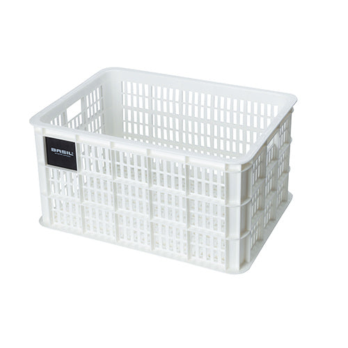 Basil 21162 Crate L fietskrat gerecycled kunststof groot 40L bright white