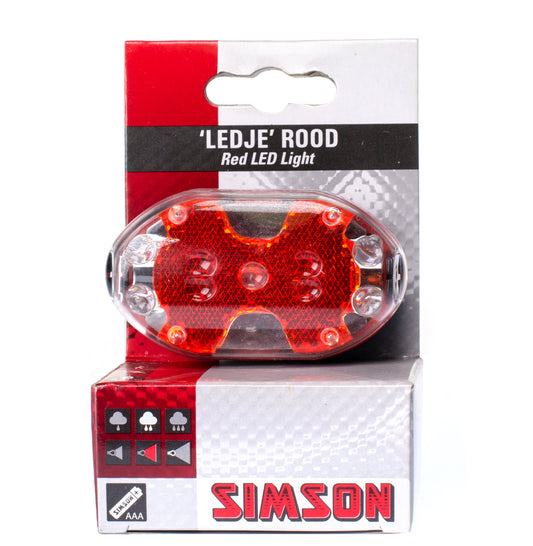 Simson 020755 batterij LED achterlicht rood incl. batterijen