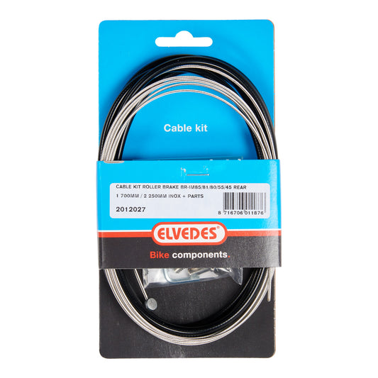 Elvedes 2012027 remkabel compleet voor/achter zwart RVS