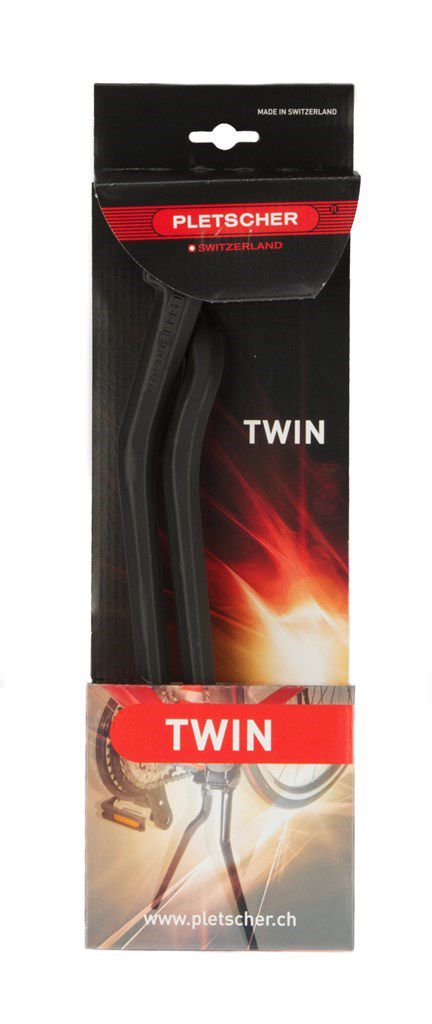 Pletscher Esge tweebeenstandaard Twin 28'' / 290 mm. zwart