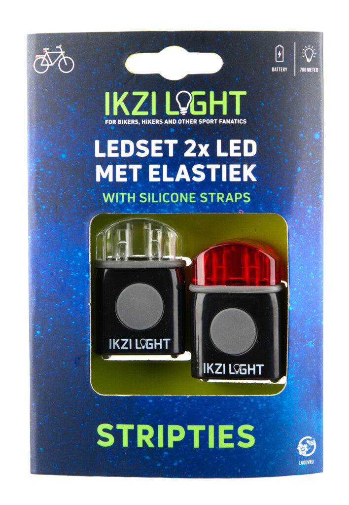 IkziLight mini led-set met siliconen strap zwart