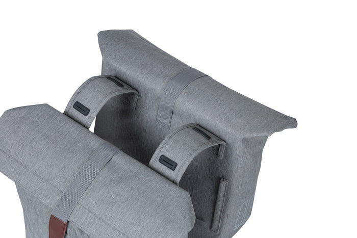 Basil 18072 City dubbele fietstas 28-32L. grey melee