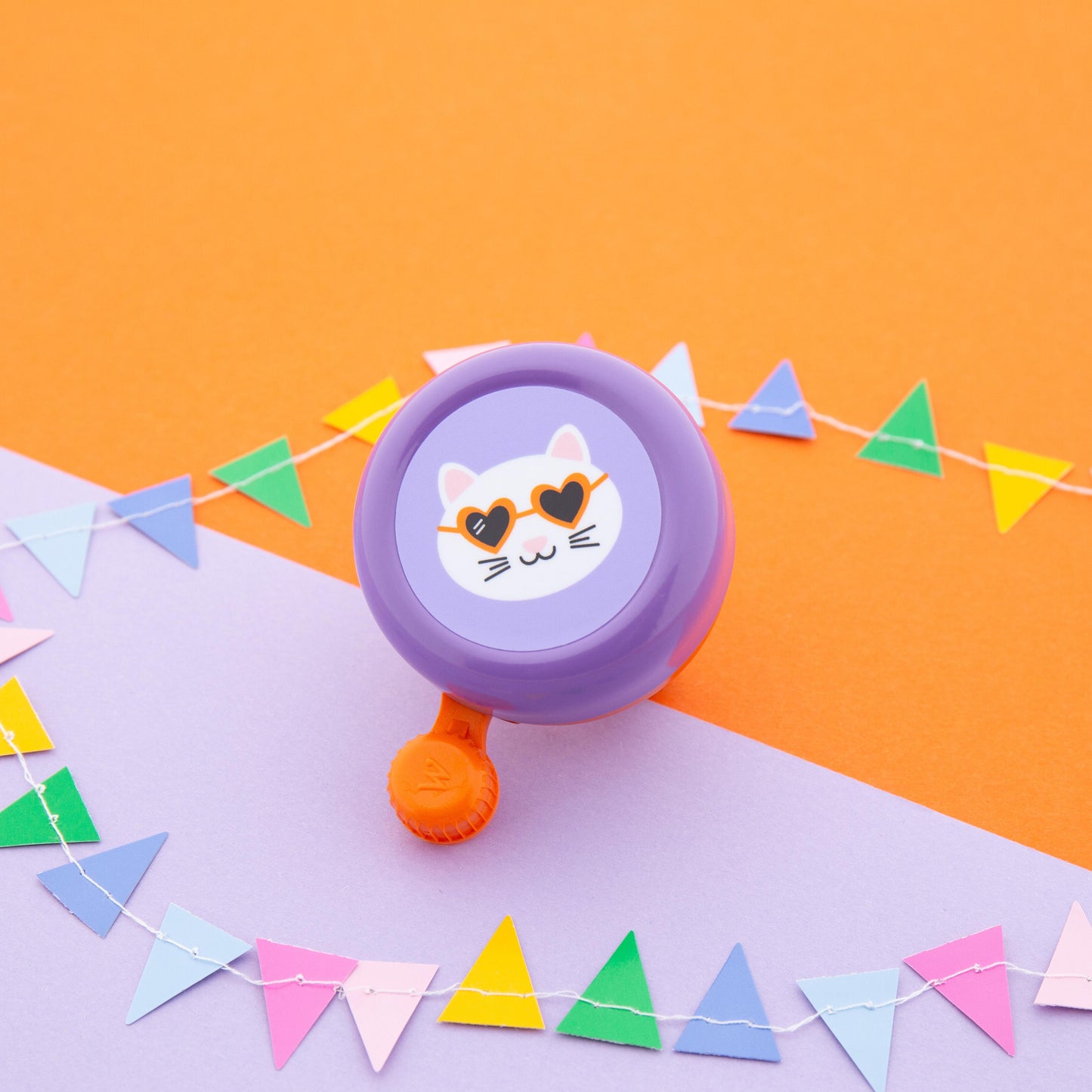 Widek kinderbel Explorer Funky Cat oranje/paars op kaart