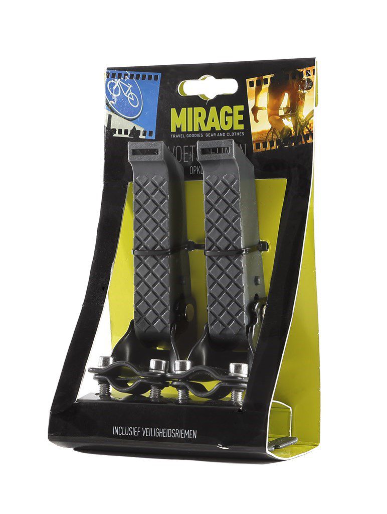 Mirage voetsteunen met rubber riem opklapbaar grijs