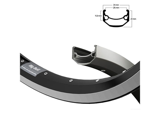 Velg 28' - 14 Bigbull 28'-622 alu. zwart CNC 36 gts. DB