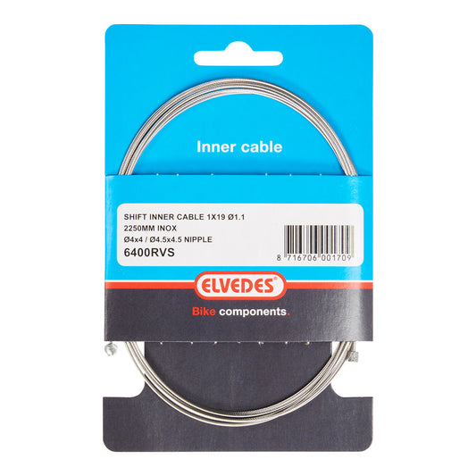 Elvedes 6400RVS binnenkabel derailleur RVS 2,25 mtr. met 2 nippels (20)
