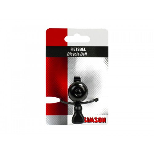Simson 021230 fietsbel micro 23 mm. zwart rubber elastiek bevestiging