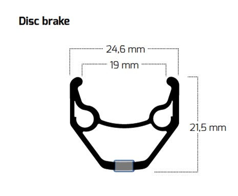 Velg 28' - 14 ZAC2000 28'-622 DISC geheel zwart (enkel gebust)