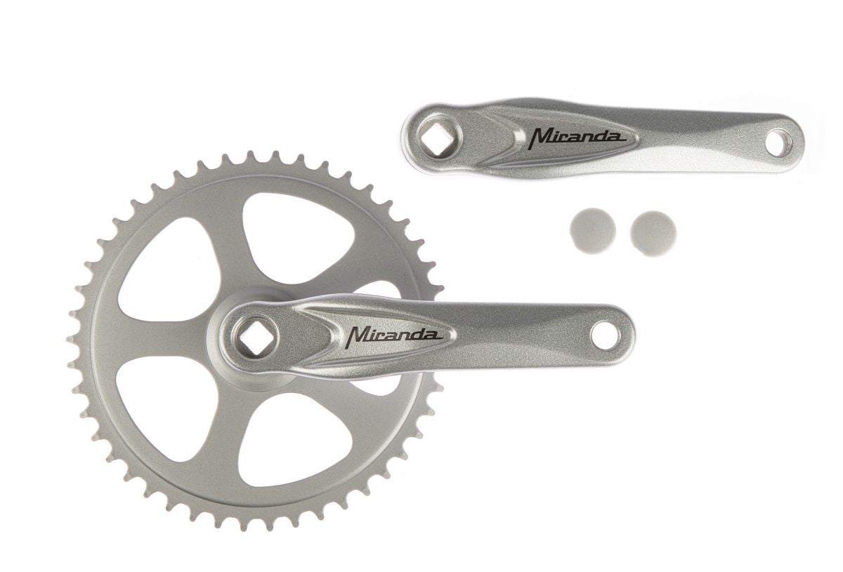 Miranda crankstel 46T. Alfa 1 3/32" zilver