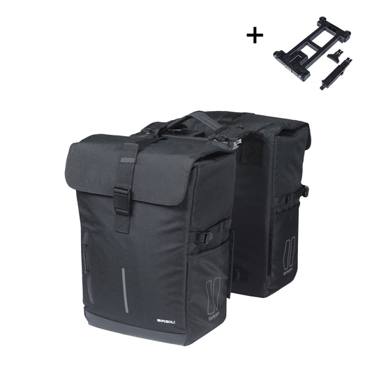 Basil 18432 Move dubbele fietstas MIK 30L zwart