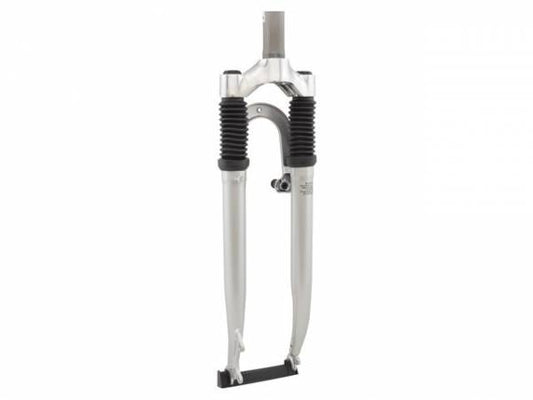 Verende voorvork 28" - 1.1/8" zilver disc brake