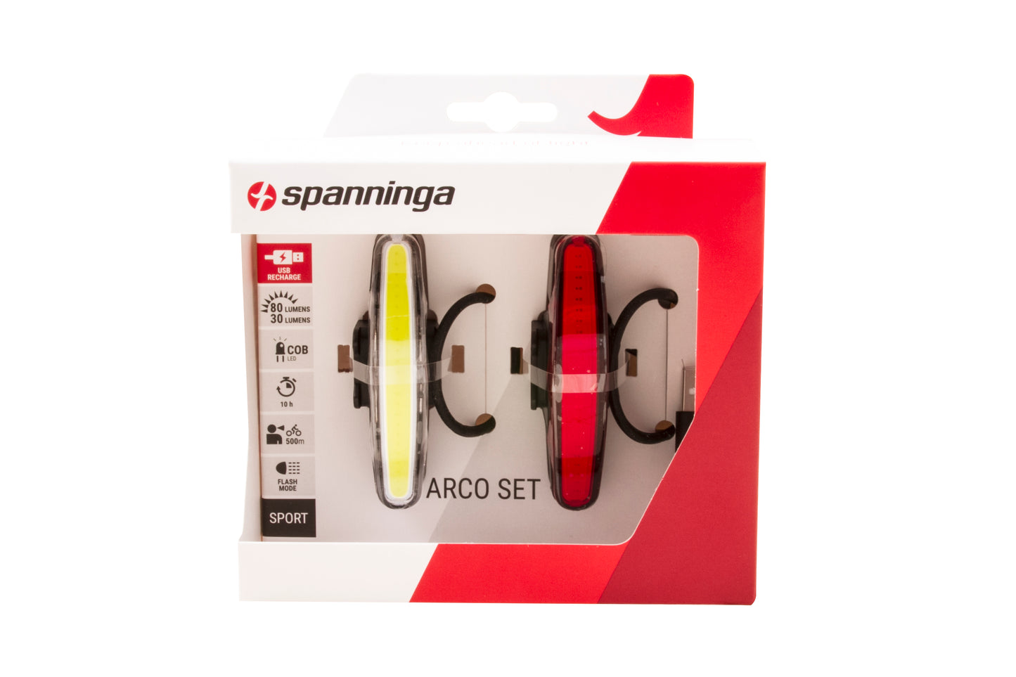 Spanninga Arco set voor + achter USB