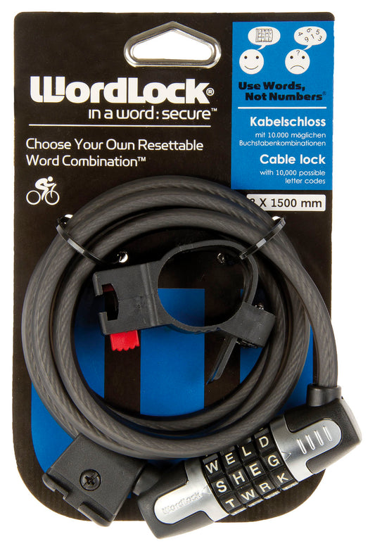 Worldlock kabel met 'letterslot' 8 mm. x 150 cm.