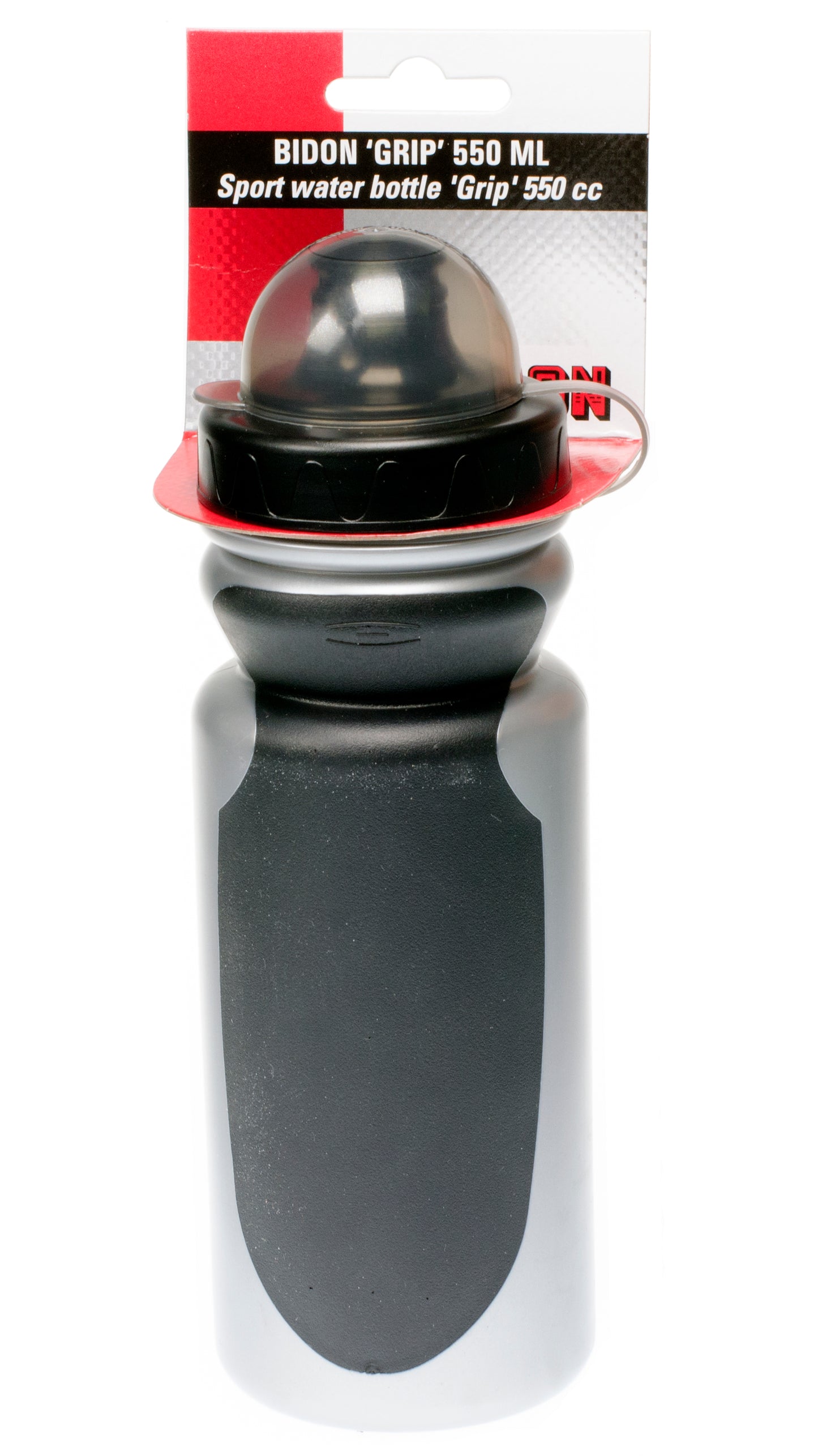 Simson 021064 bidon 'Grip' 550 ml. zwart/grijs incl. stofkap afneembaar