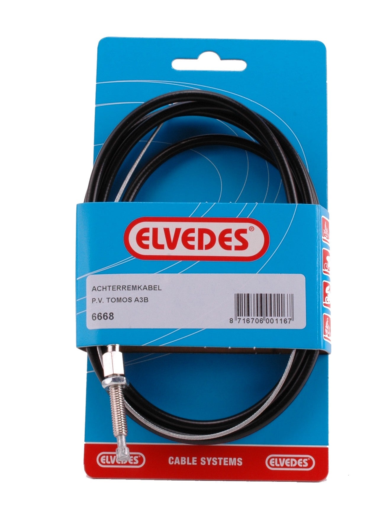 Elvedes 6668 Tomos achterremkabel A3B