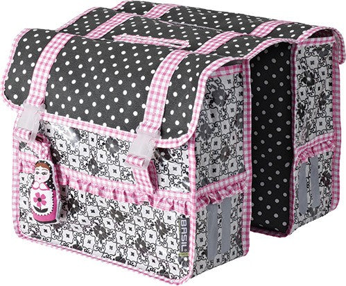 Basil 17450 Jasmin Baboushka-Double Bag tas kids 20L. grijs/rose
