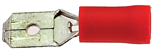 Kabelschoenstekker plat 6,3 mm. man rood