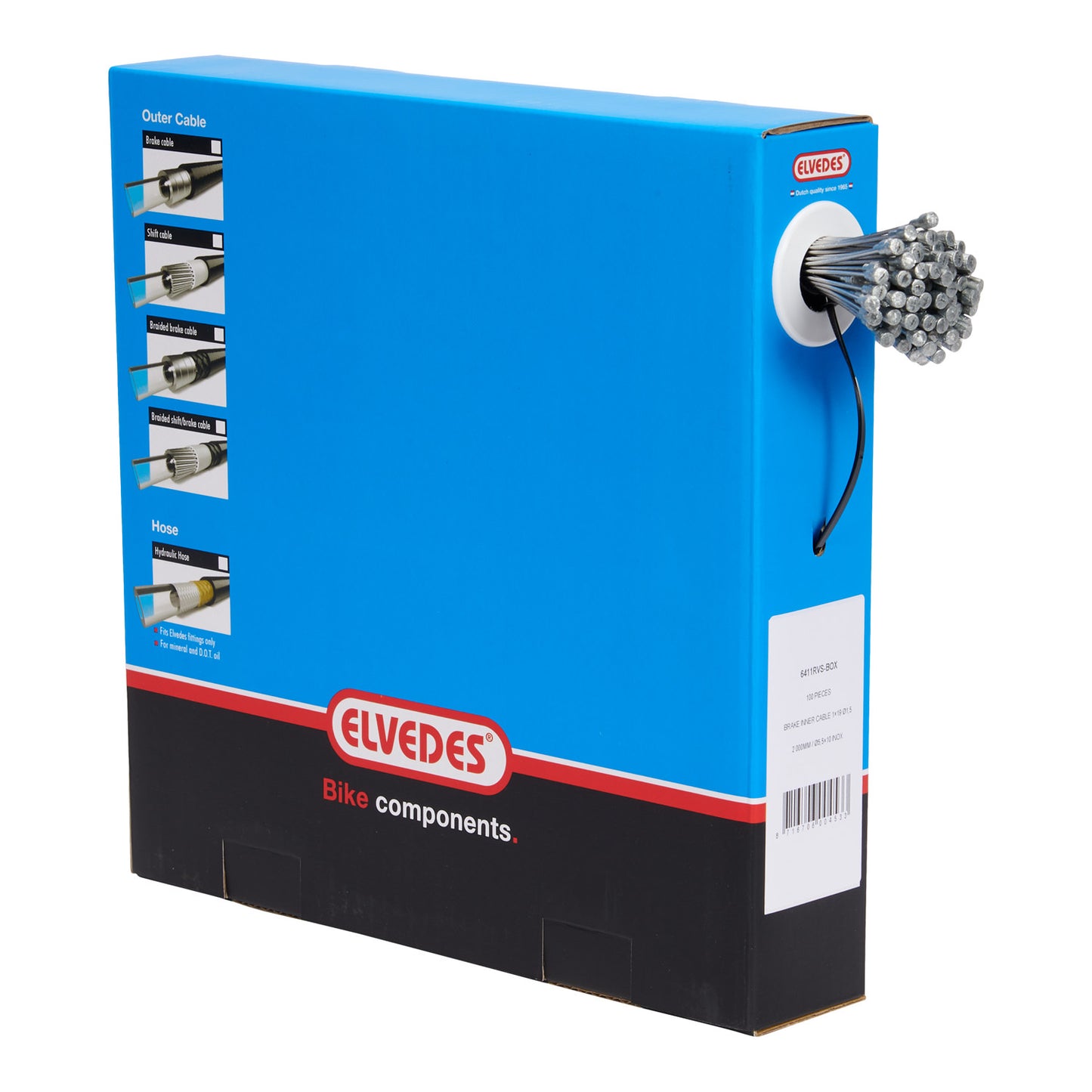 Elvedes 6411RVS-BOX binnenkabel RVS 2.00 m. peernippel (100)