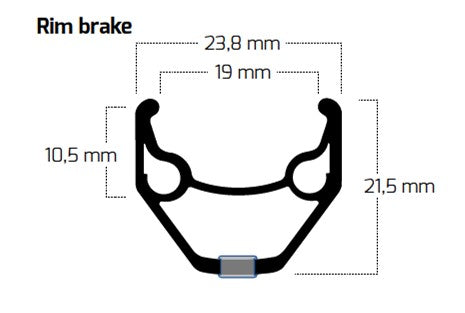 Velg 28' - 14 ZAC2000 alu. zwart CNC 32 gts.