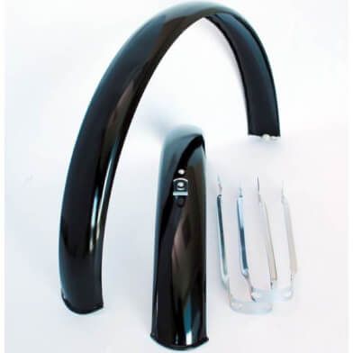 Spatbord set ATB met stangen cpl. zwart 12"