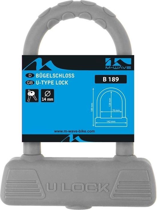 M-Wave siliconen beugelslot grijs 128 mm. x 70 mm.