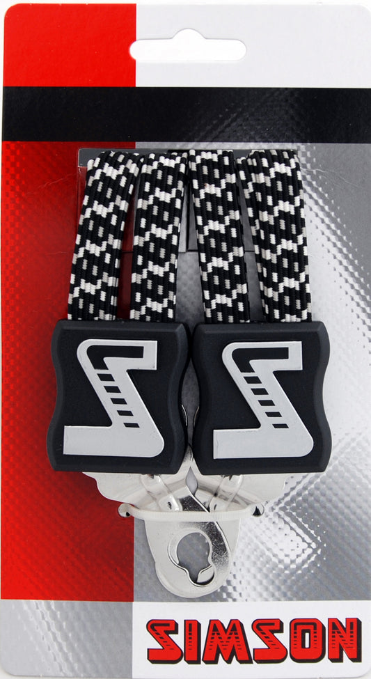 Simson 021357 snelbinder zwart-wit melee, extra lang 4 binder, univ. asplaat o.a. voor oma