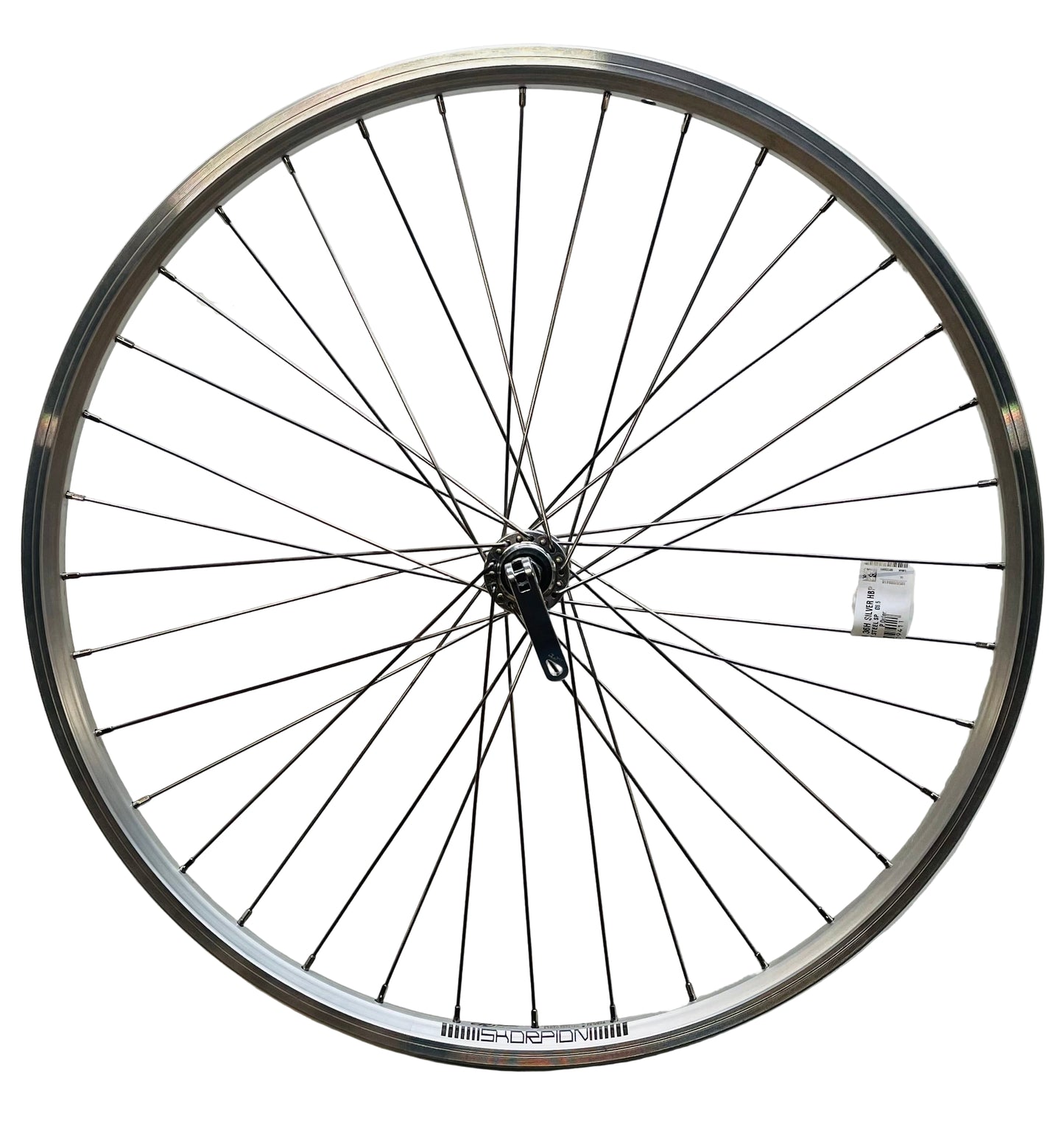 Voorwiel 26"- 559x19 Skorpion alu. zilver FM21 QR sp.14 RVS