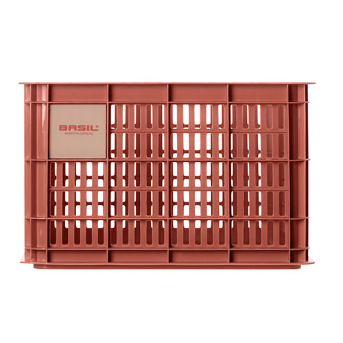 Basil 21137 Crate M fietskrat gerecycled kunststof medium 29,5L terra red
