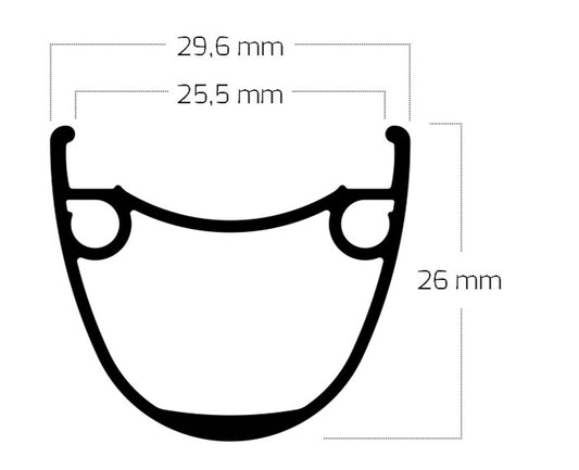 Velg 28' - 14 DP25 28'-622 zwart disc 32 gaats