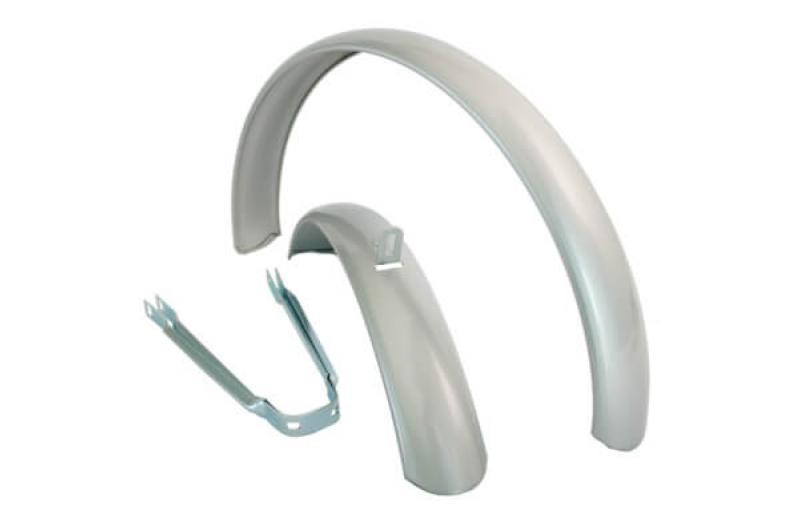 Spatbord set ATB met stangen cpl. zilver 20"