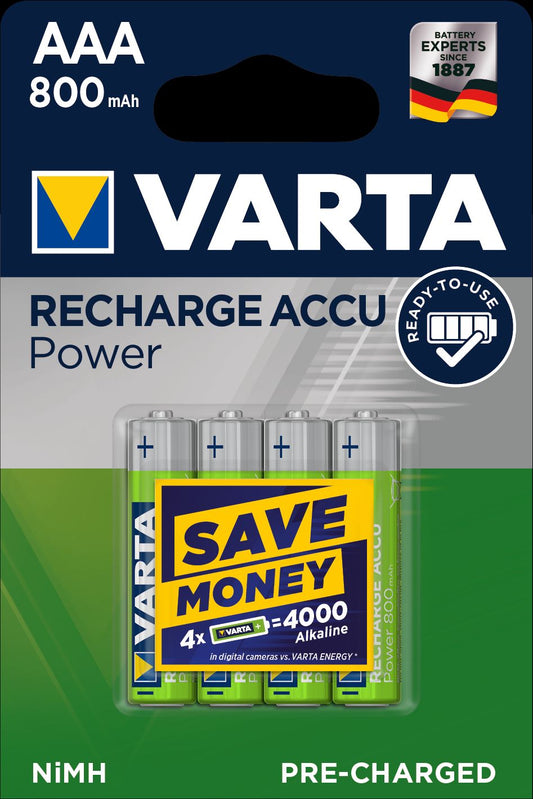 Batterij Varta PowerAccu oplaadbaar Ready2Use 56703/AAA 800mAh (4)