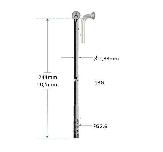 Alpina spaak 13x244 zwart RVS