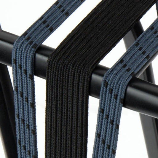 Widek Eye binder 1x24 mm. zwart, 2x12 mm. blauwgrijs met zwarte stalen platen op kaart (54 cm.)