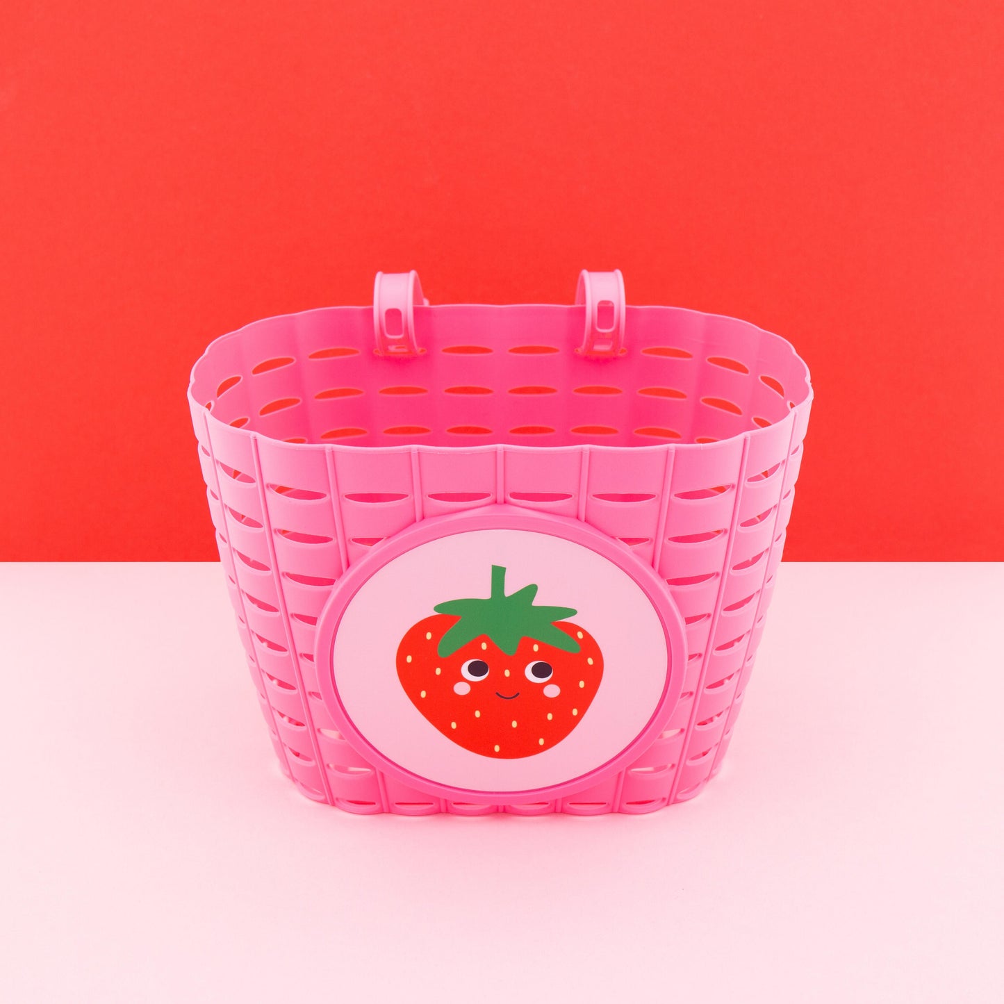 Widek fietsmandje Explorer Happy Strawberry roze