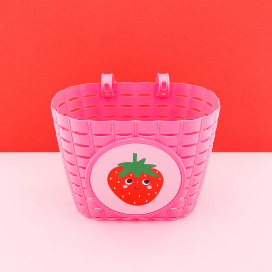 Widek fietsmandje Explorer Happy Strawberry roze