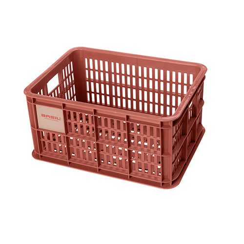Basil 21113 Crate S fietskrat gerecycled kunststof small 17,5L terra red